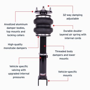 Lexus RC350 Coilover Suspension Kit - Front - Air Lift - Air Suspension Kit with Progressive-rate Double-bellows Air Springs - Silver - `15-`24